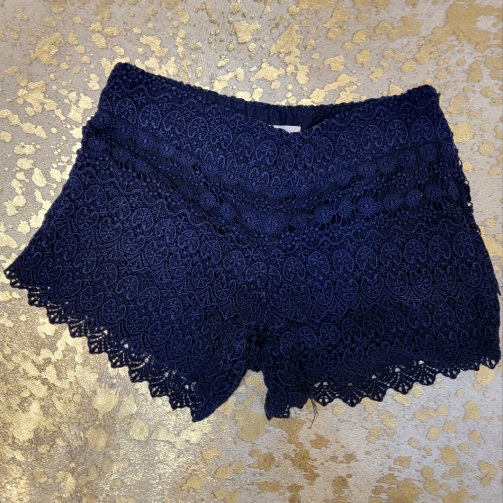 Lace Navy Blue Shorts